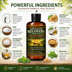 Advanced Recovery Liniment for Horses, Dogs & Active Animals | Veterinary Liniment Gel | DMSO, MSM, Magnesium & Castor Oil Liniment for Joint & Muscle Pain