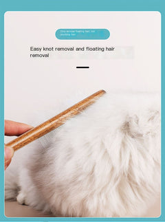 Natural Wood Dog Grooming & Deshedding Comb