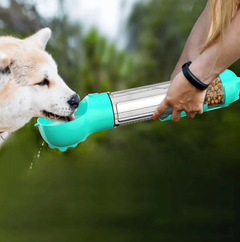 Meeks 3-in-1 Portable Dog Water Bottle & Food Dispenser
