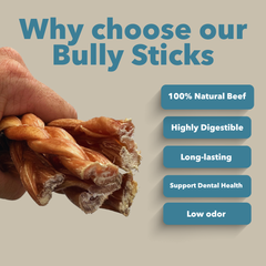 6" Thin Braided Bulk Bully Sticks