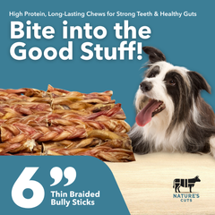 6" Thin Braided Bulk Bully Sticks