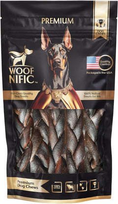 Woof Nific Braided Collagen Sticks for Dogs – Natural Beef Chew