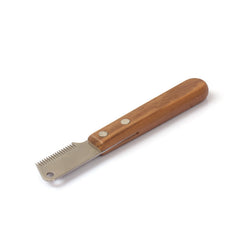 Wooden Handle Dog Grooming & Deshedding Knife