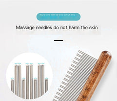 Natural Wood Dog Grooming & Deshedding Comb