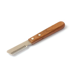Wooden Handle Dog Grooming & Deshedding Knife