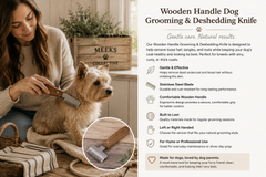 Wooden Handle Dog Grooming & Deshedding Knife