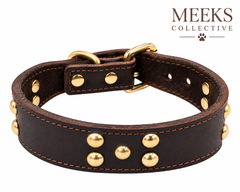 Premium Cowhide Studded Dog Collar