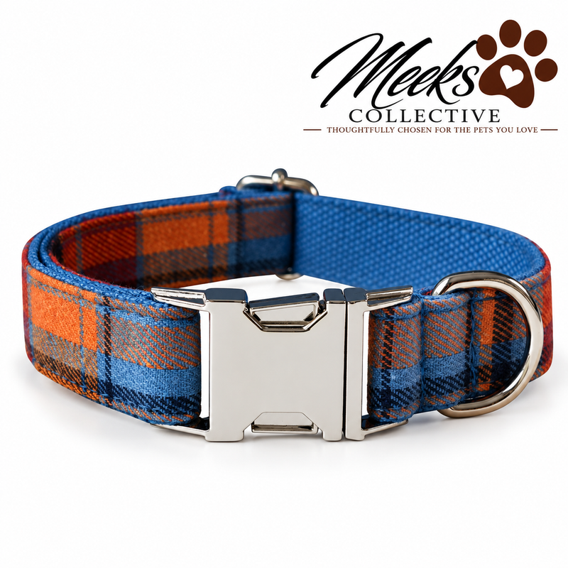Meeks Copper Trail Plaid Dog Collar