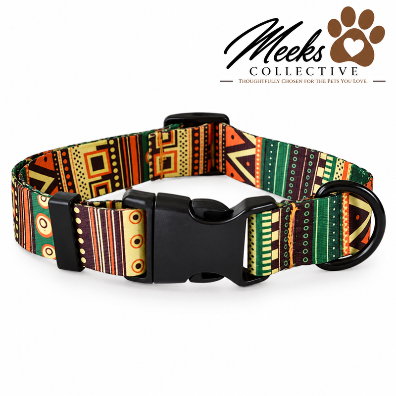 Meeks Boho Trail Printed Dog Collar