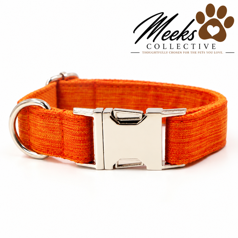 Meeks Autumn Ember Dog Collar & Bow