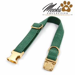 Meeks Evergreen Corduroy Dog Collar