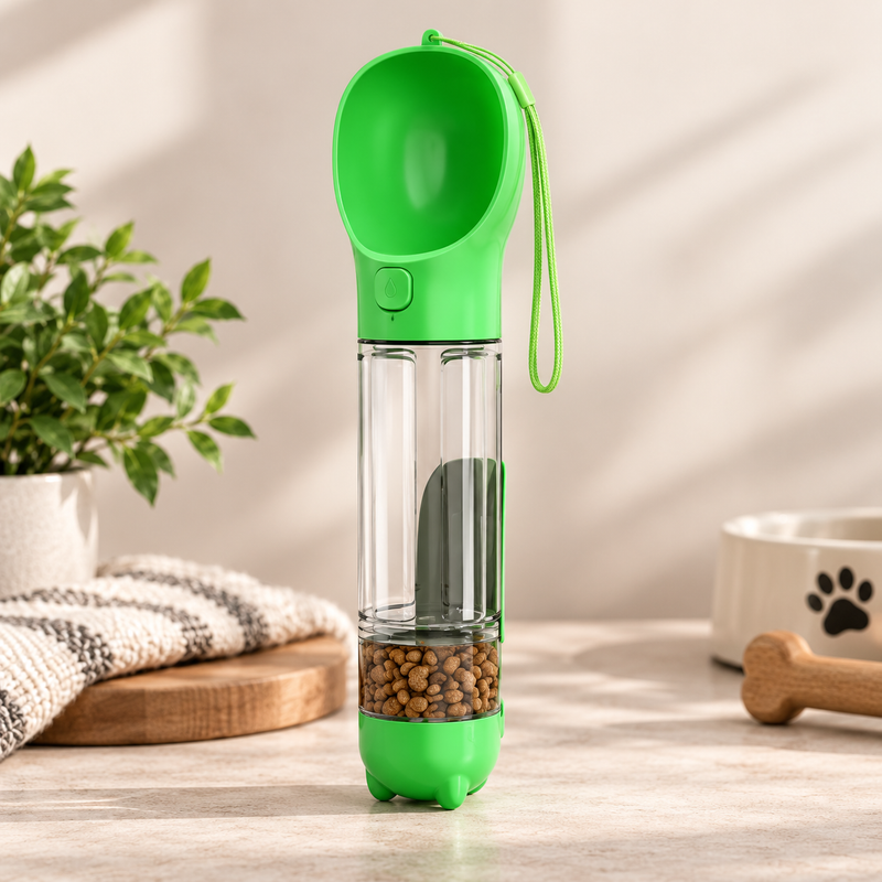 Meeks 3-in-1 Portable Dog Water Bottle & Food Dispenser