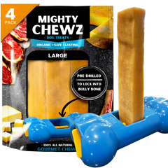 4 Pack Large Yak Cheese - Bully Bone Pro Included