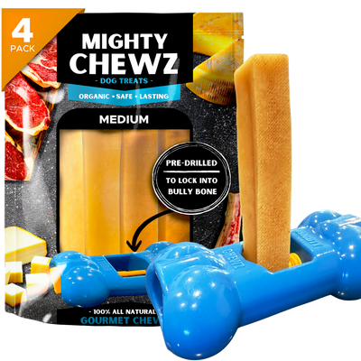 4 Pack Medium Yak Cheese - Bully Bone Pro Included
