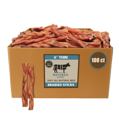 6" Thin Braided Bulk Bully Sticks