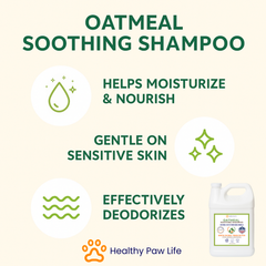 Oatmeal Shampoo – Vet-Recommended Itch Relief for Dogs, Cats & Horses – Hypoallergenic, Moisturizing & Deodorizing – 1 Gallon – Made in USA