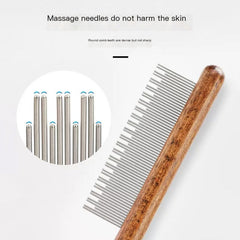 Natural Wood Dog Grooming & Deshedding Comb