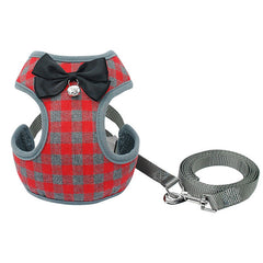 Dapper Pup™ Checkered Bowtie Harness & Leash Set