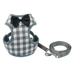 Dapper Pup™ Checkered Bowtie Harness & Leash Set